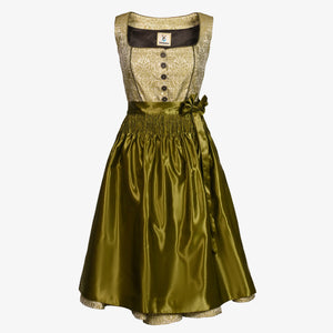 Midi Dirndl Dress Luxury Moss Green Elegance