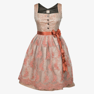 Bavarian Edition Antique Rose Coral Midi Dirndl Dress
