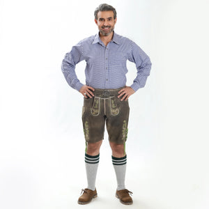 Forest Green Lederhosen with Refined Traditional Embroidery