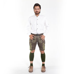 Forest Green Lederhosen with Refined Traditional Embroidery