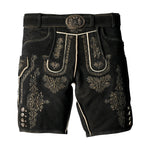 Charcoal Embroidered Lederhosen in a Timeless Shade