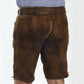 Green Deer Embroidery on Coffee-Colored Lederhosen Men