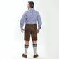 Green Deer Embroidery on Coffee-Colored Lederhosen Men
