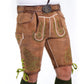 Faded Brown Double-Shaded Trachten Lederhosen with Fine Embroidery