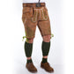 Faded Brown Double-Shaded Trachten Lederhosen with Fine Embroidery