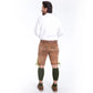 Faded Brown Double-Shaded Trachten Lederhosen with Fine Embroidery