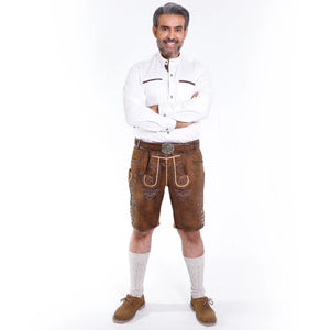 Charming Brown Lederhosen with Understated Black Embroidery