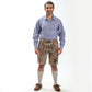 Faded Brown Lederhosen with Delicate Blue Embroidery