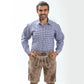 Faded Brown Lederhosen with Delicate Blue Embroidery