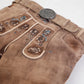 Faded Brown Lederhosen with Delicate Blue Embroidery