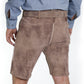 Faded Brown Lederhosen with Delicate Blue Embroidery