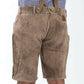 Faded Brown Lederhosen with Delicate Blue Embroidery