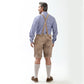 Faded Brown Lederhosen with Delicate Blue Embroidery
