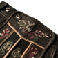 Faded Black Bavarian Lederhosen Men with Charming Embroidery