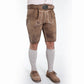 Deer Brown Lederhosen with Subtle Self-Colored Embroidery