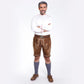 Detailed Fine Embroidery on Light Brown Lederhosen