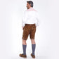 Detailed Fine Embroidery on Light Brown Lederhosen