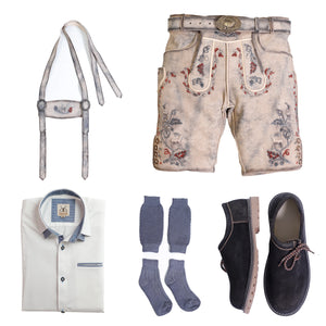 Vintage Gray Authentic Lederhosen Set