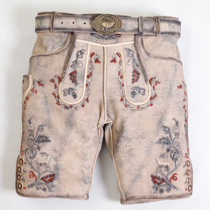 Authentic Lederhosen Men Vintage Gray