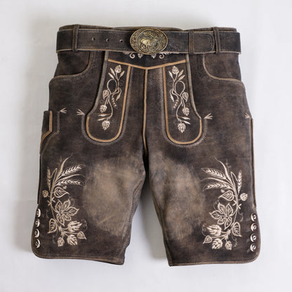 Premium Rustic Vinatge Black Lederhosen Men