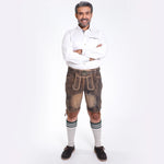 Authentic Lederhosen Men in Sepia Raw Brown
