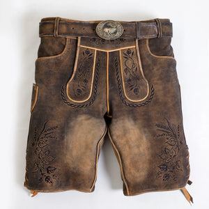 Authentic Lederhosen Men in Sepia Raw Black