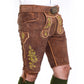 Bavarian Style Lederhosen Men in Cherry Brown