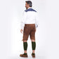 Bavarian Style Lederhosen Men in Cherry Brown