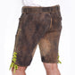 Premium German Lederhosen Rubbed in Sepia Raw Brown