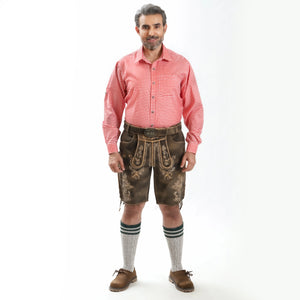 Luxurious Sepia Raw Brown Lederhosen with Alpine Flair