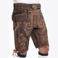 Luxurious Sepia Raw Brown Lederhosen with Alpine Flair