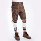 Luxurious Sepia Raw Brown Lederhosen with Alpine Flair