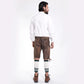 Luxurious Sepia Raw Brown Lederhosen with Alpine Flair