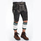 Vintage Graphite Alpine Lederhosen Men