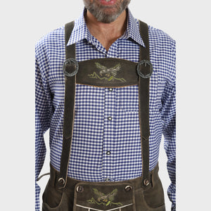 Mens Bavarian Forest Green Lederhosen Suspenders