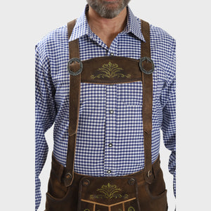 Coffee-Colored Lederhosen Men Suspenders