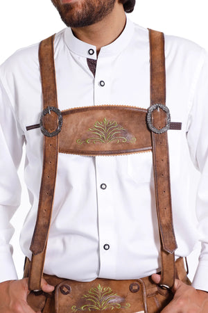 Brown Mens Lederhosen Suspenders