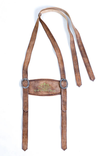 Brown Mens Lederhosen Suspenders
