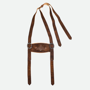 Authentic Bavarian Peanut Brown Embroidered Suspenders