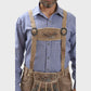 Faded Brown Embroidered Lederhosen Suspenders