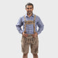 Faded Brown Embroidered Lederhosen Suspenders
