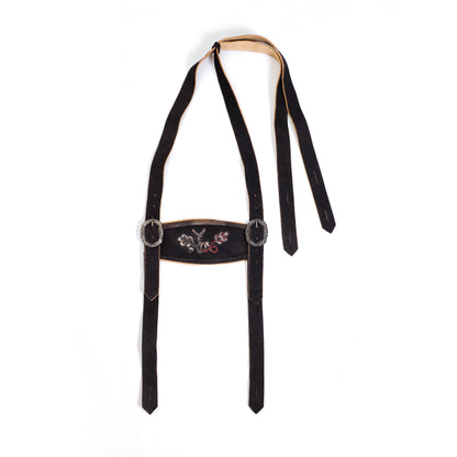 Elegant Rustic Black Lederhosen Suspenders