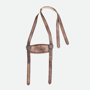 Faded Brown Bavarian Lederhosen Suspenders