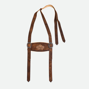 Rustic Brown Embroidered Lederhosen Suspenders