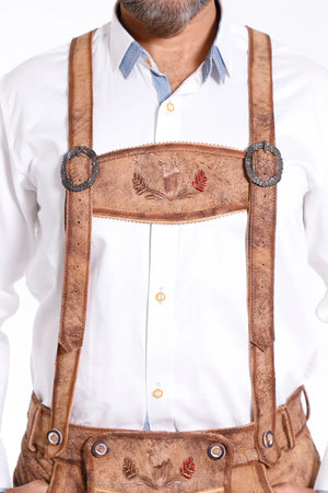 Vintage Brown Premium Lederhosen Suspenders