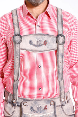 Vintage Gray Premium Lederhosen Suspenders
