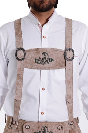Bavarian Style Brown Lederhosen Suspenders