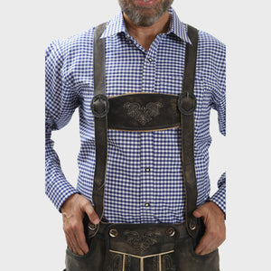 Vintage Graphite Premium Lederhosen Suspenders