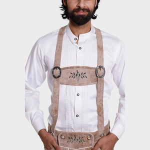 Classic Bone White Authentic Bundhosen Suspenders