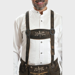 Heritage-Inspired Sepia Raw Brown Bundhosen Suspenders